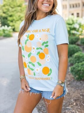 Southern Made Floral "Go Big Orange" T-Shirt NWT